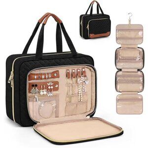 Toiletry Bag for Women, Hanging Travel Toiletry Bag with Jewelry